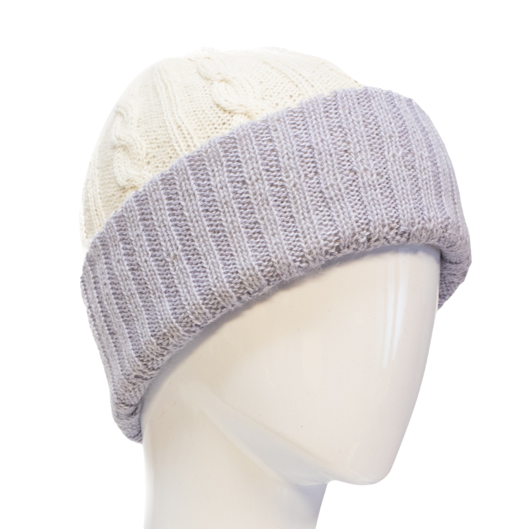 Reversible Cable Knit Alpaca Hat