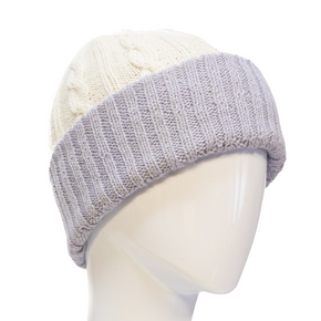 Reversible Alpaca Cable Knit Hat