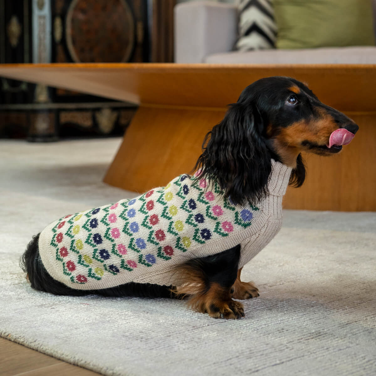 Flower Alpaca Dog Sweater