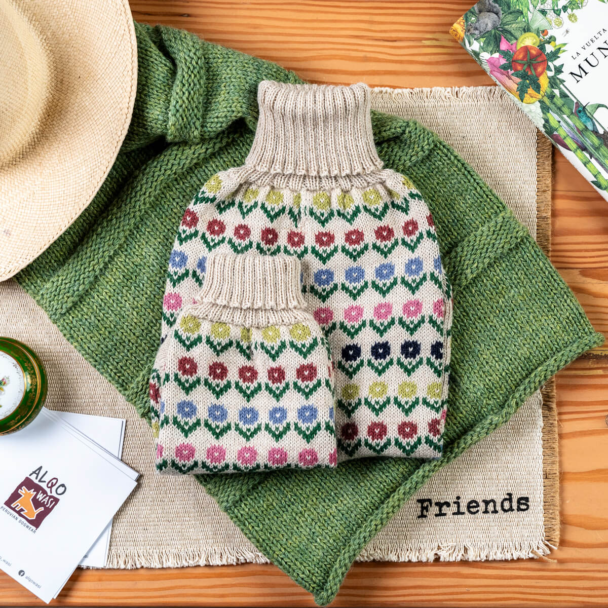 Flower Alpaca Dog Sweater