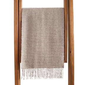 Fluff Houndstooth Baby Alpaca Scarf