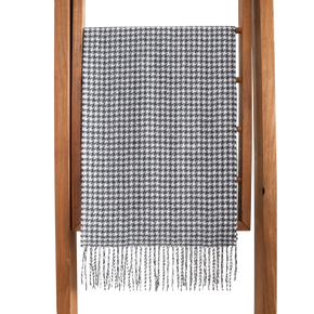 Fluff Houndstooth Baby Alpaca Scarf