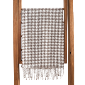 Fluff Houndstooth Baby Alpaca Scarf