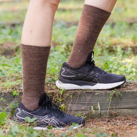 Solid Colored Crew Alpaca Hiking Socks