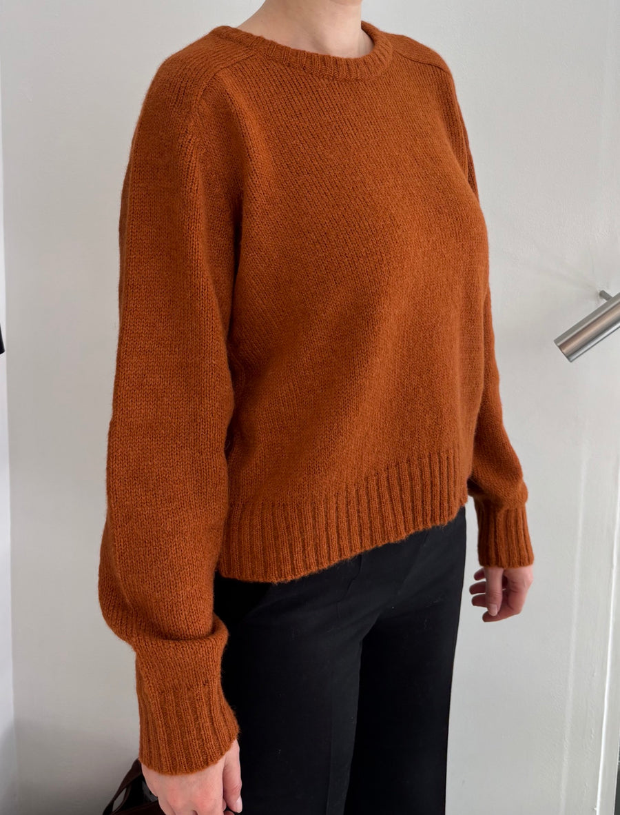 Lenox Crewneck sweater sample being fitted