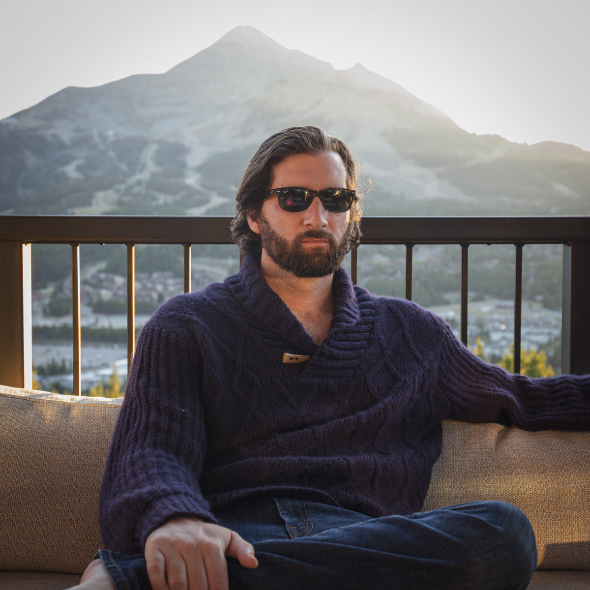 Knox Men's Cable Knit Baby Alpaca Sweater