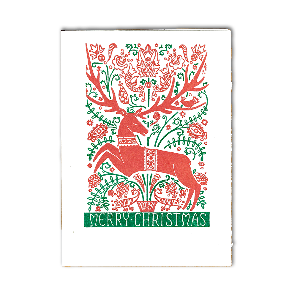 'Folk Deer' Card