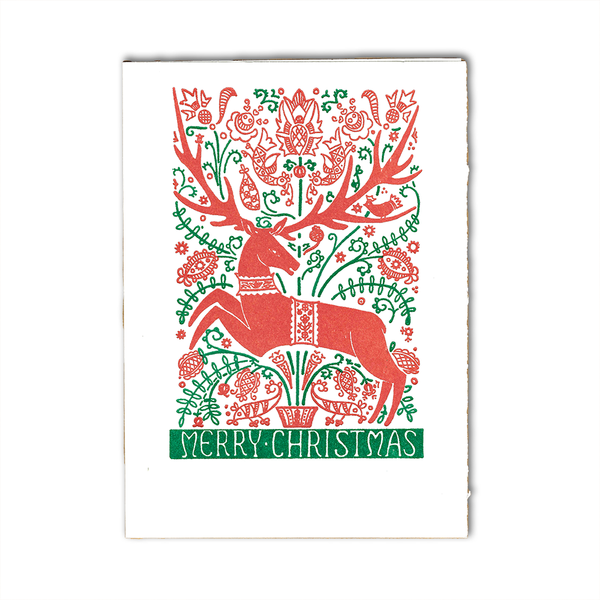 'Folk Deer' Card