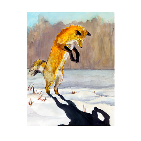 fox and shadow in the snow