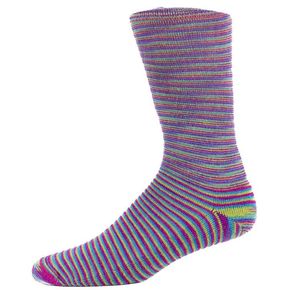 yellow, green, blue, pink, purple kids' striped socks