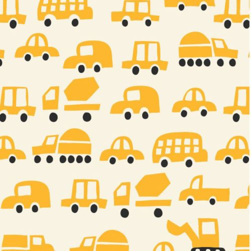 Yellow vehicle pattern on a white background.