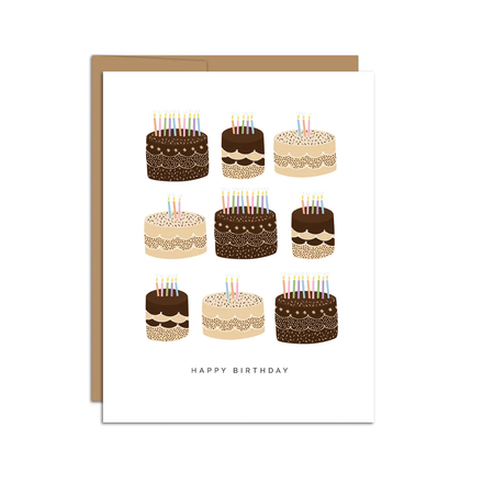 'Happy Birthday Grid of Cakes' Birthday Card