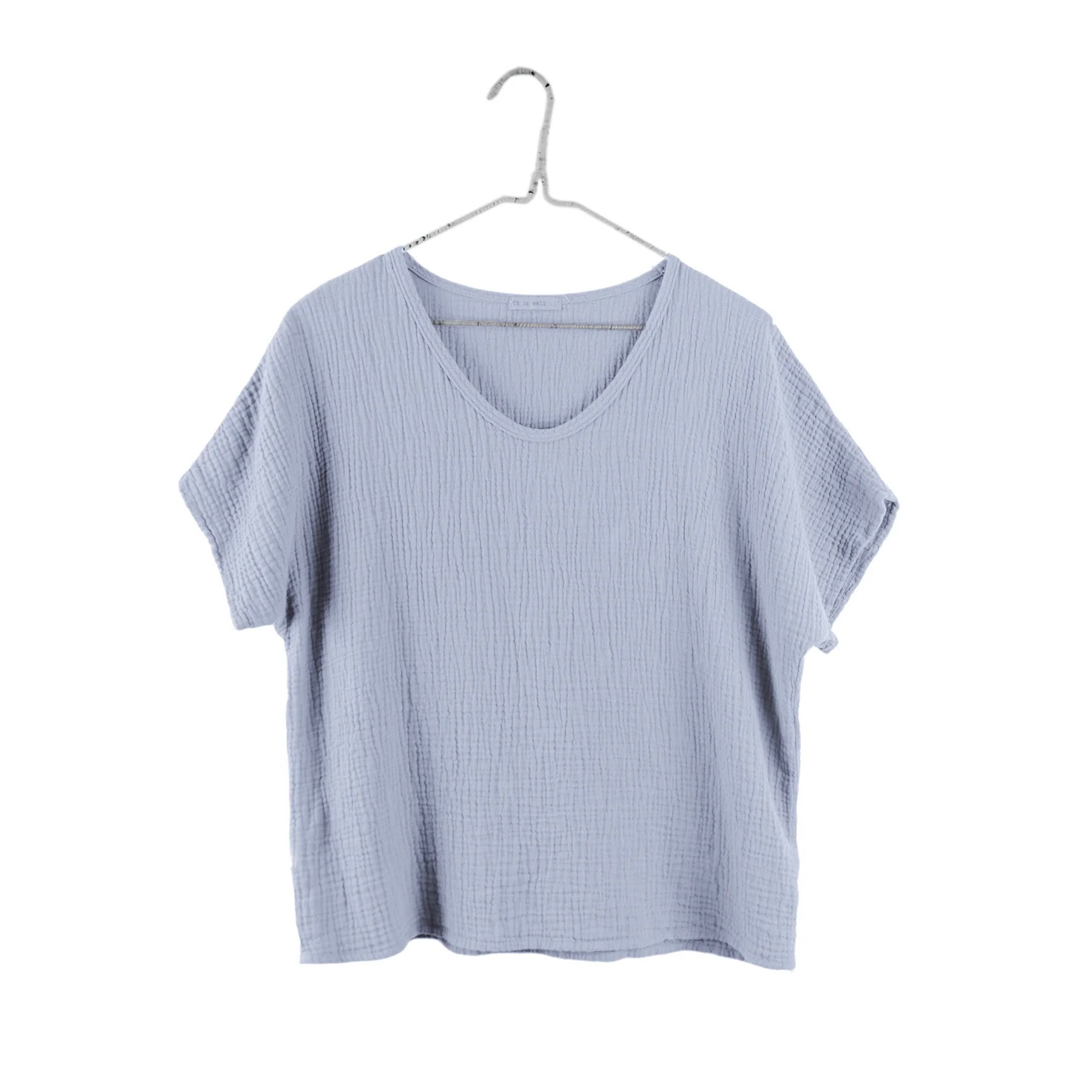 It Is Well L.A. Organic Short Sleeve Gauze Top | Fluff Alpaca