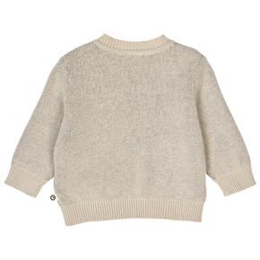 Beige knitted sweater on a white background