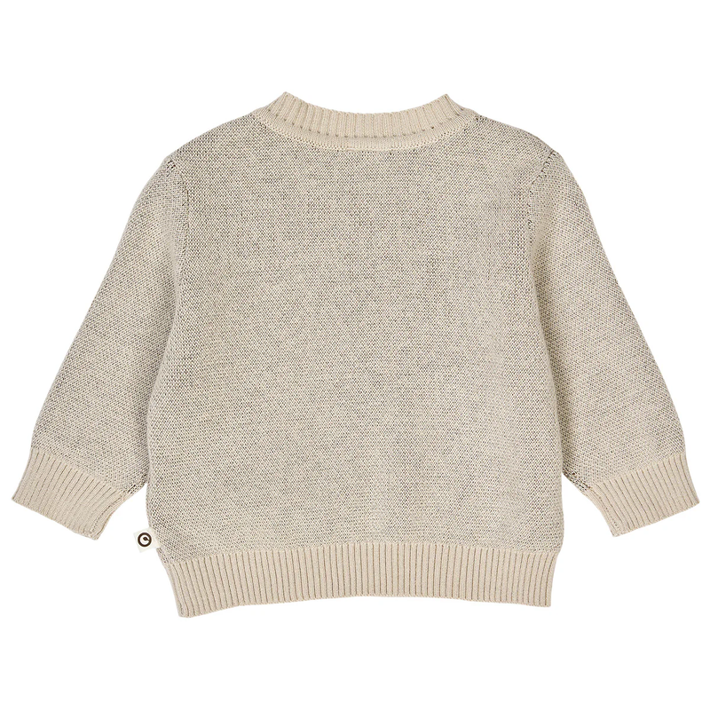 Beige knitted sweater on a white background