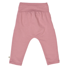 Pink baby leggings on a white background