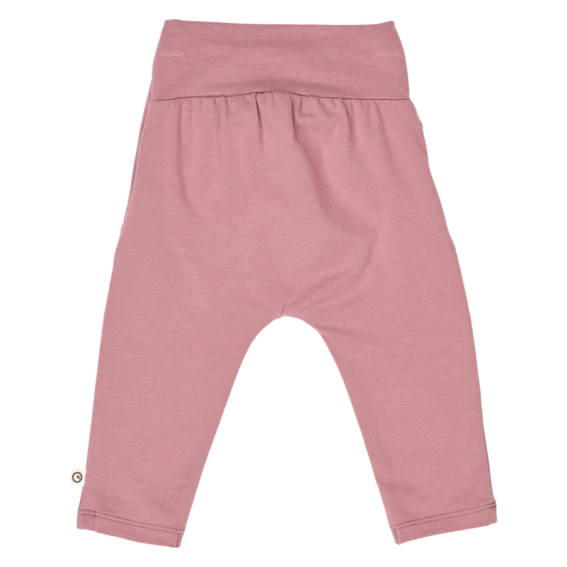 Pink baby leggings on a white background