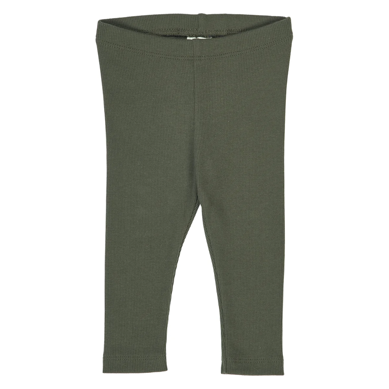Green ribbed leggings on a white background