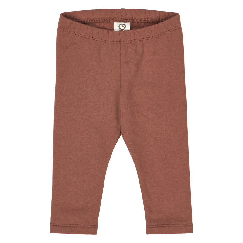 Brown baby leggings on a white background