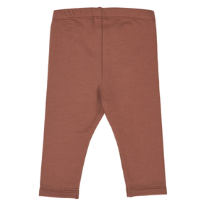 Brown baby leggings on a white background