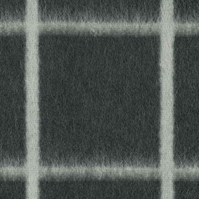 Close-up of a textured green blanket with grid pattern