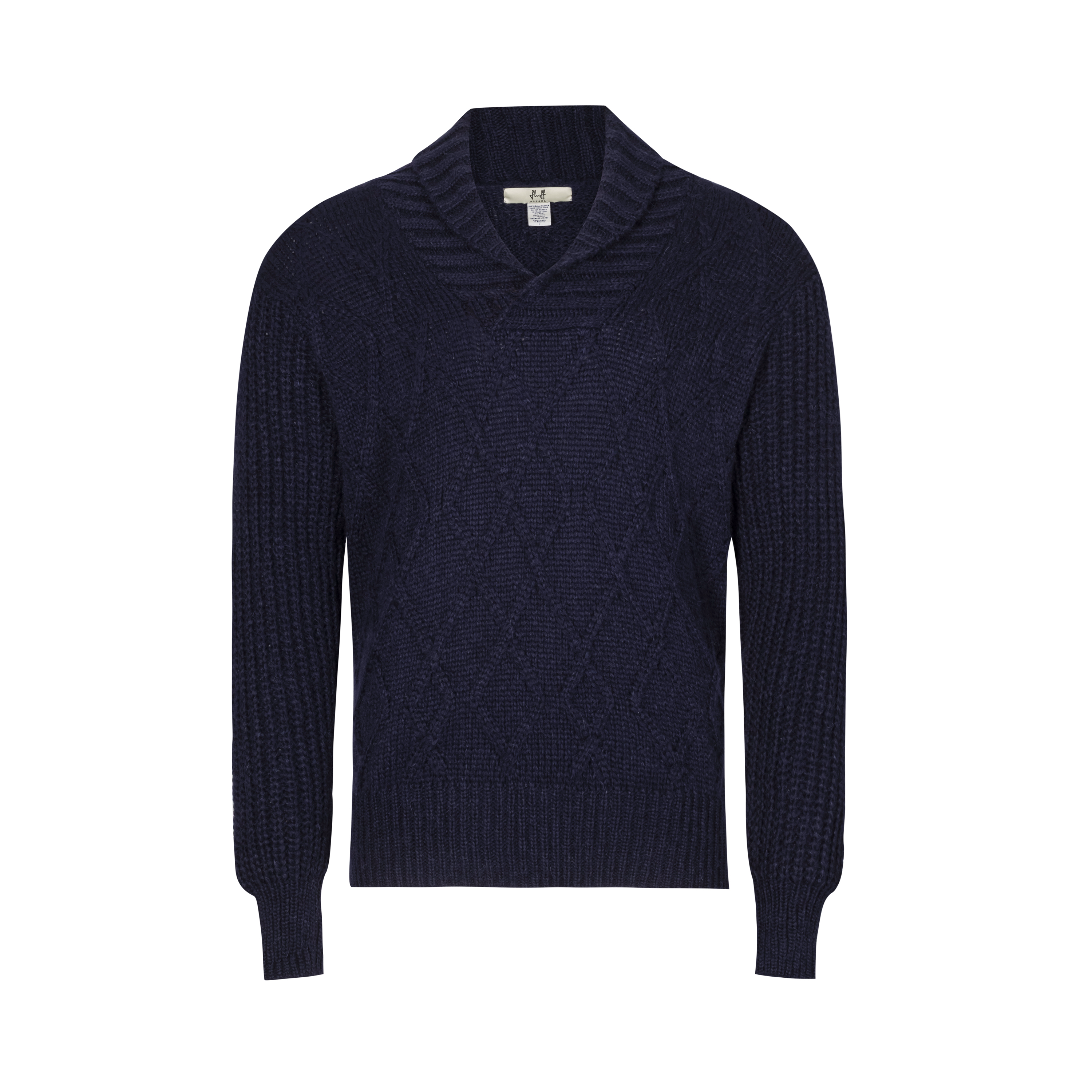 Fluff Knox Shawl Collar Cable Sweater | Baby Alpaca | Fluff Alpaca
