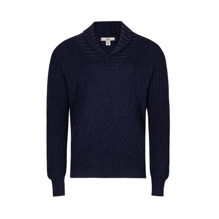 Navy blue sweater on a white background