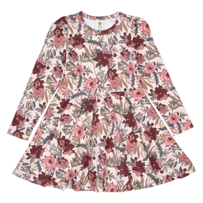 Floral patterned dress on a white background