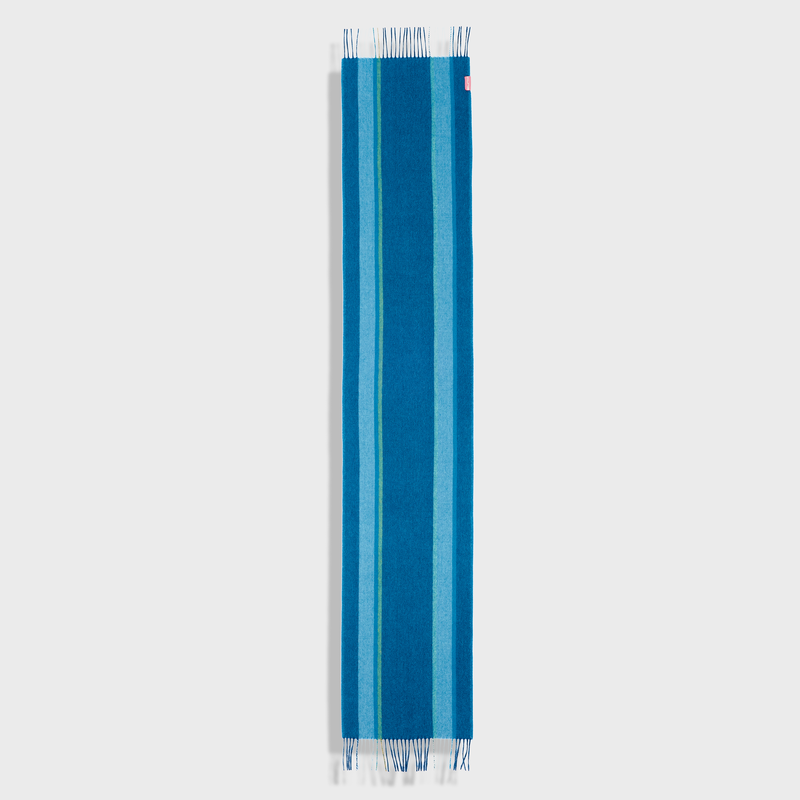 Blue striped scarf on a white background