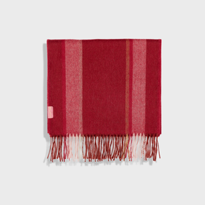 Red striped scarf on a white background