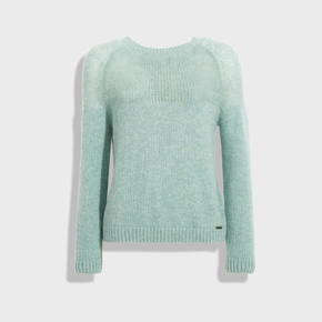 Mint green sweater on a white background