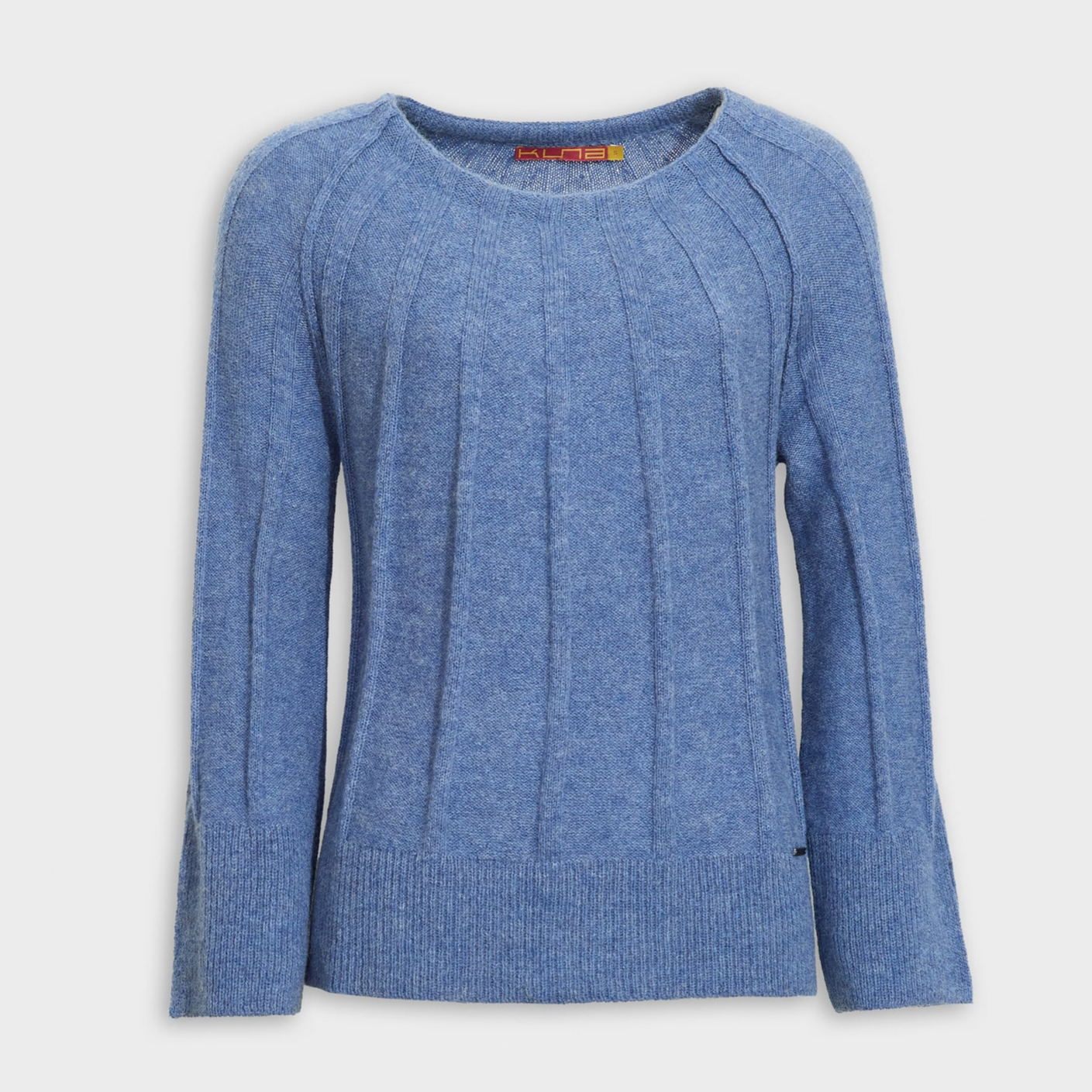 Blue sweater on a light gray background