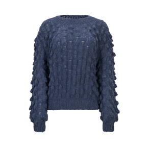 Blue knitted sweater on a white background