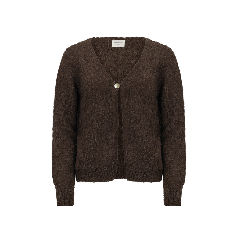 Brown cardigan on a white background