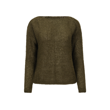 Green sweater on a white background