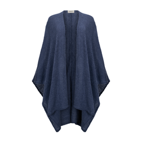 Navy blue poncho on a white background