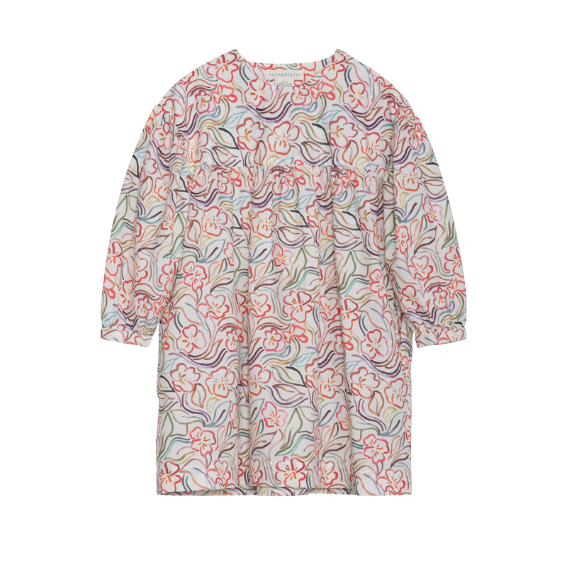 Floral patterned dress on a white background