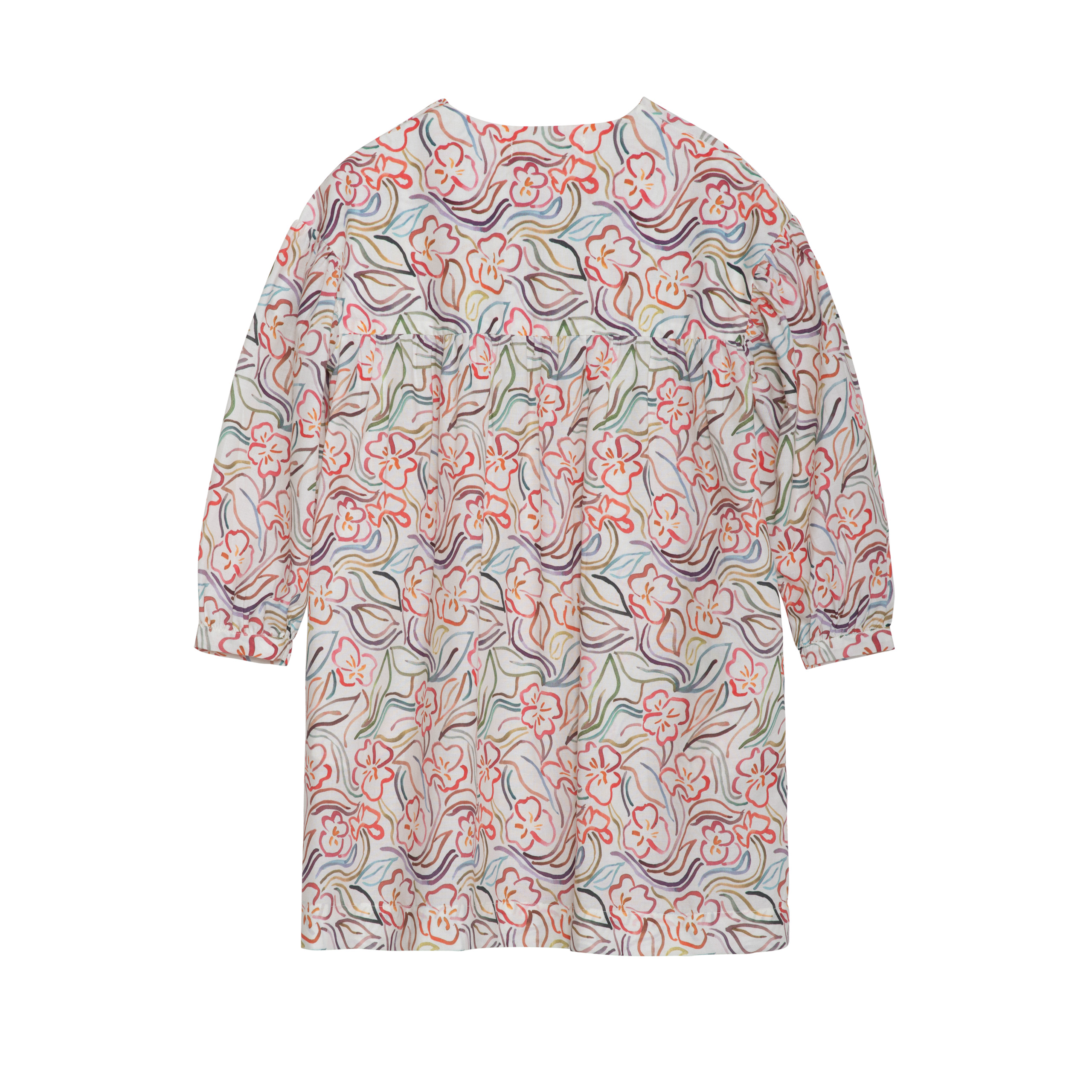 Floral patterned dress on a white background