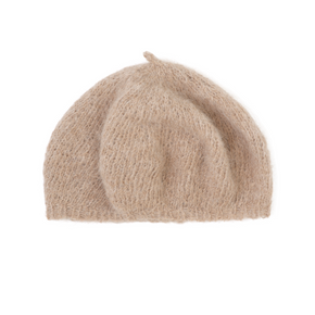 Beige beret on a white background