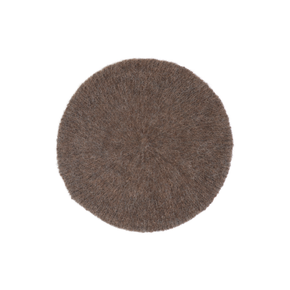 Brown knit beret on a white background