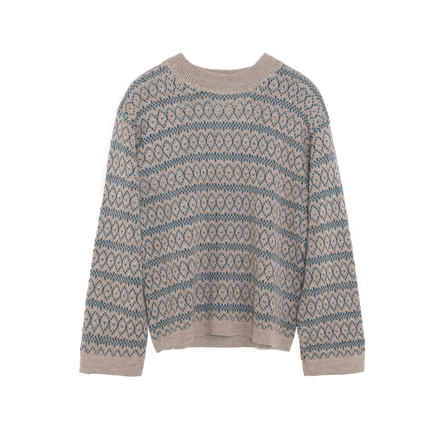 Knitted sweater with a pattern on a white background