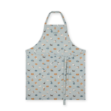 Blue apron with animal pattern on a white background