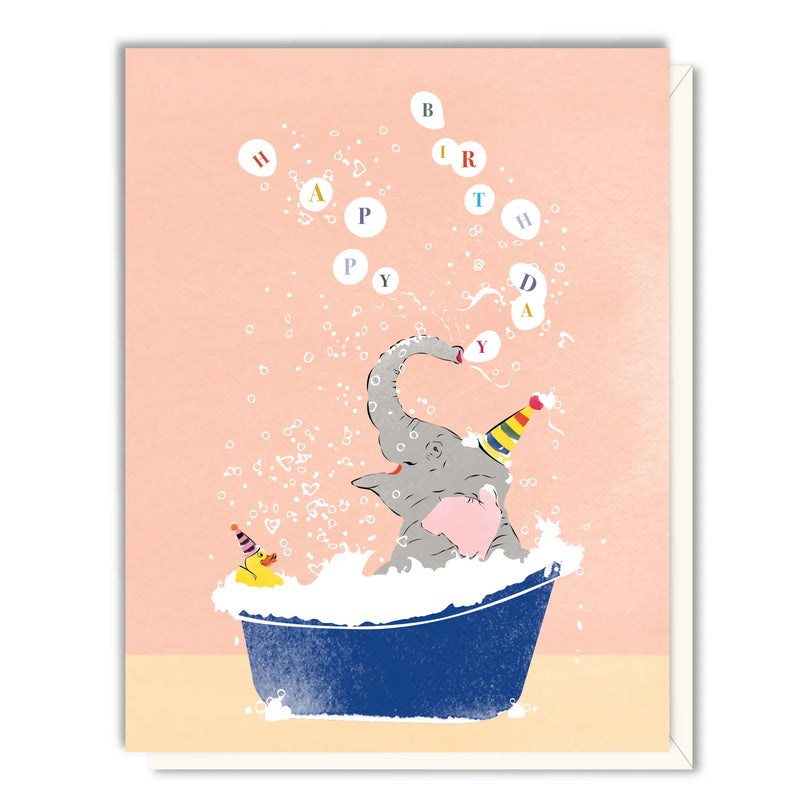 elephant in the bath with a rubber duck