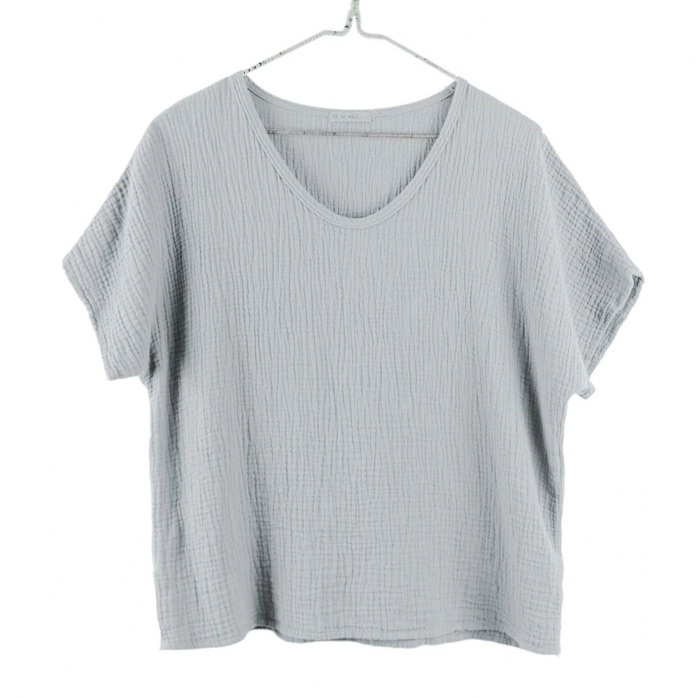 Light gray t-shirt on a white background