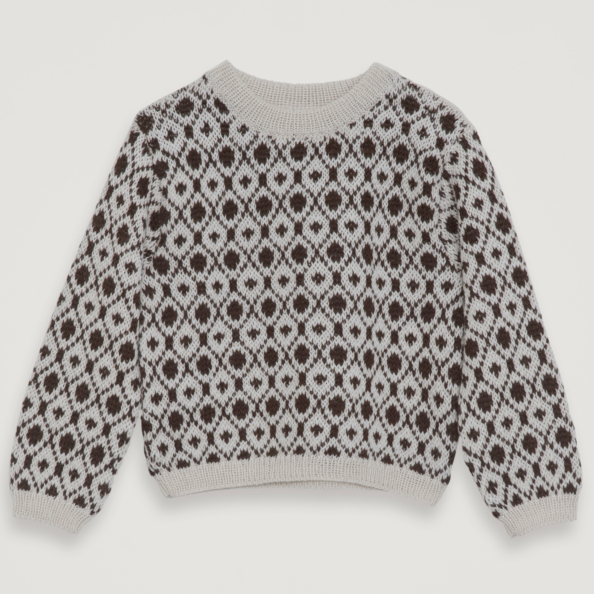 GRAY KNITTED SWEATER WITH COLORFUL JACQUARD PATTERN, CHILD GRAY KNITTED SWEATER WITH COLORFUL JACQUARD PATTERN, CHILD