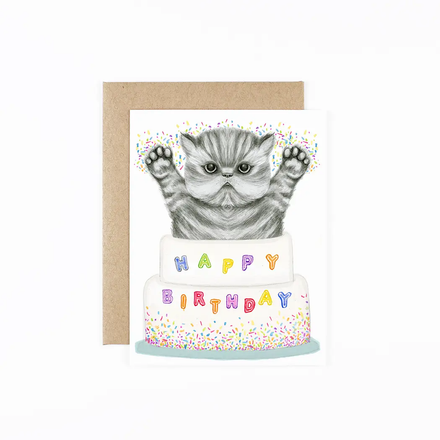 'Kitten Cake' Birthday Card