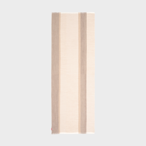 Rectangular shawl with vertical stripes on a light gray background