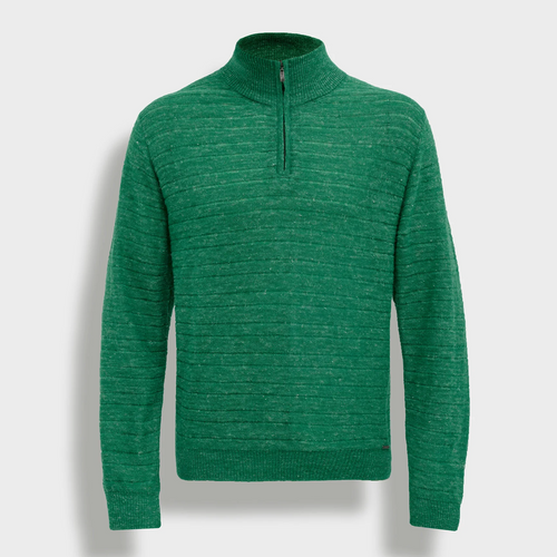 Kuna Zamir Baby Alpaca & Linen Quarter Zip Sweater | Fluff Alpaca