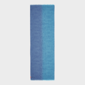 Gradient blue shawl on a light gray background