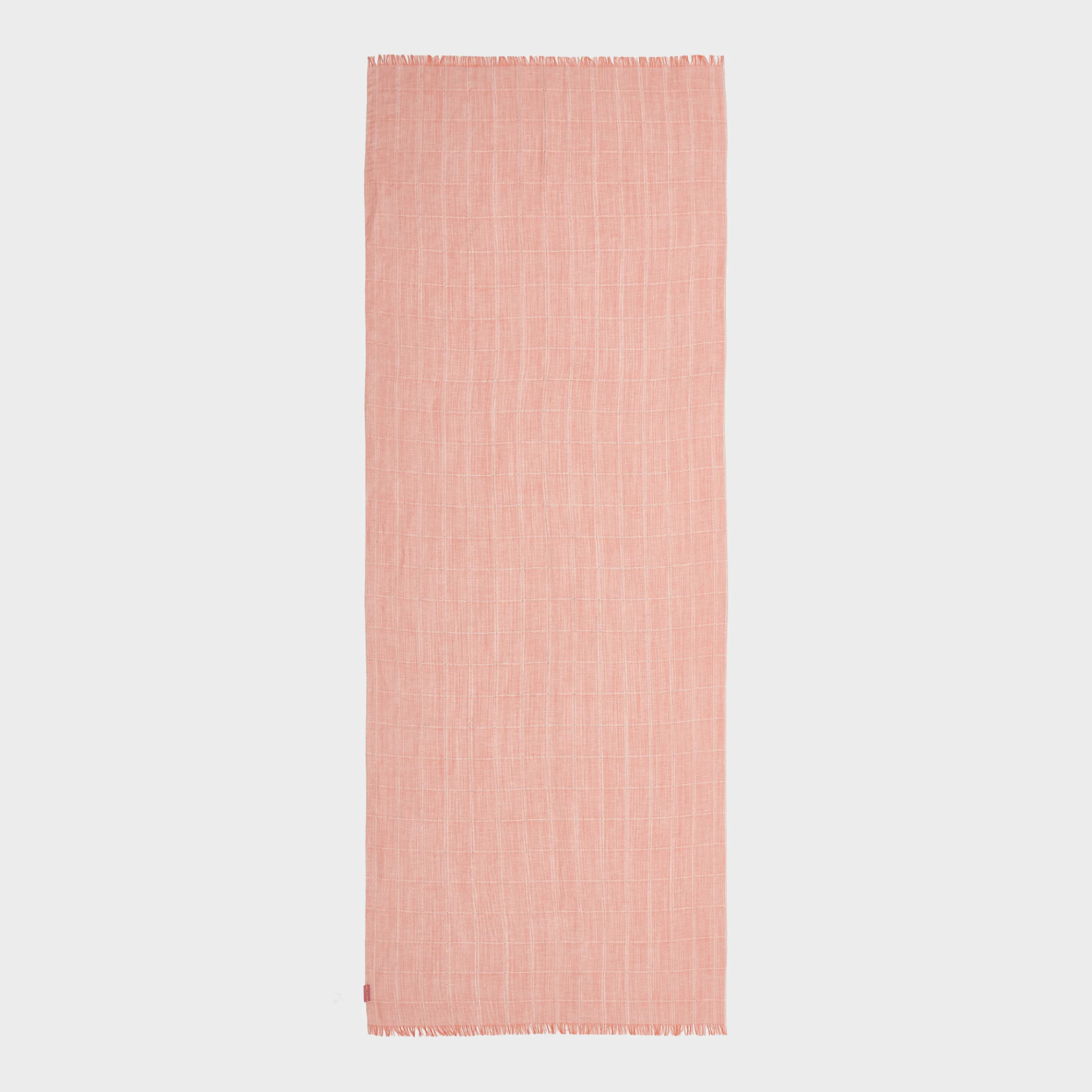Rectangular orange shawl on a light gray background